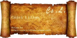 Csiri Lilian névjegykártya